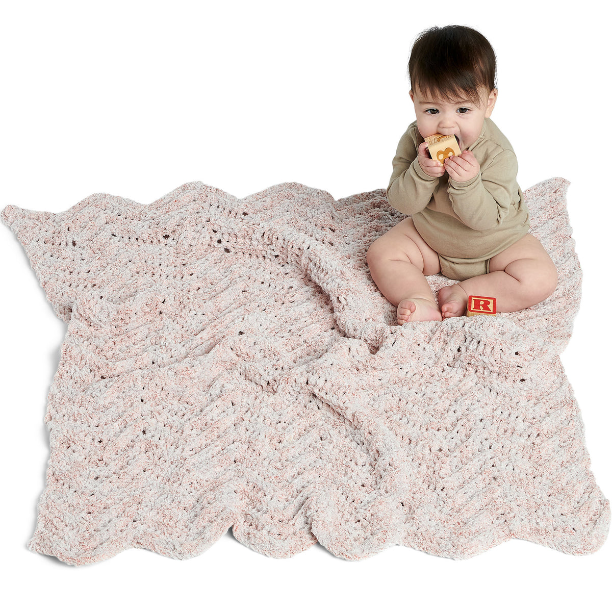 Cozy Rosie, Crochet Blanket made in Bernat Baby Blanket Frosting Yarn
