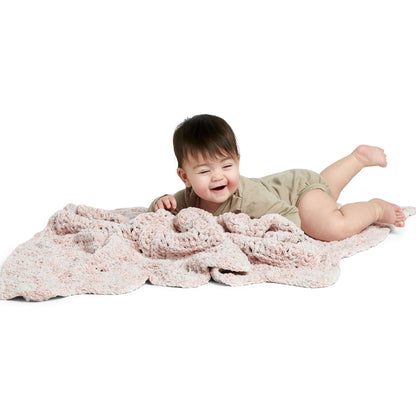 Bernat Baby Ripple Crochet Blanket Cozy Rosie, Crochet Blanket made in Bernat Baby Blanket Frosting Yarn