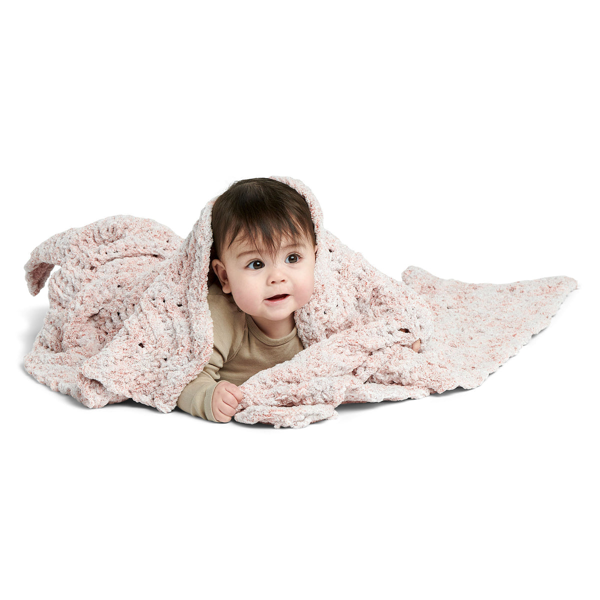 Cozy Rosie, Crochet Blanket made in Bernat Baby Blanket Frosting Yarn