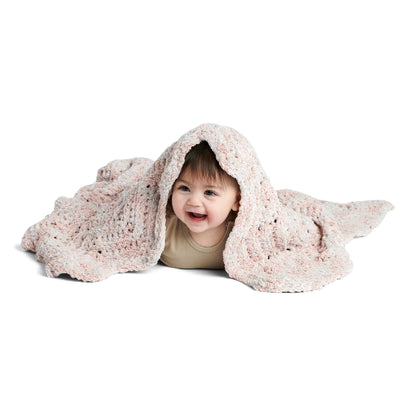 Bernat Baby Ripple Crochet Blanket Cozy Rosie, Crochet Blanket made in Bernat Baby Blanket Frosting Yarn