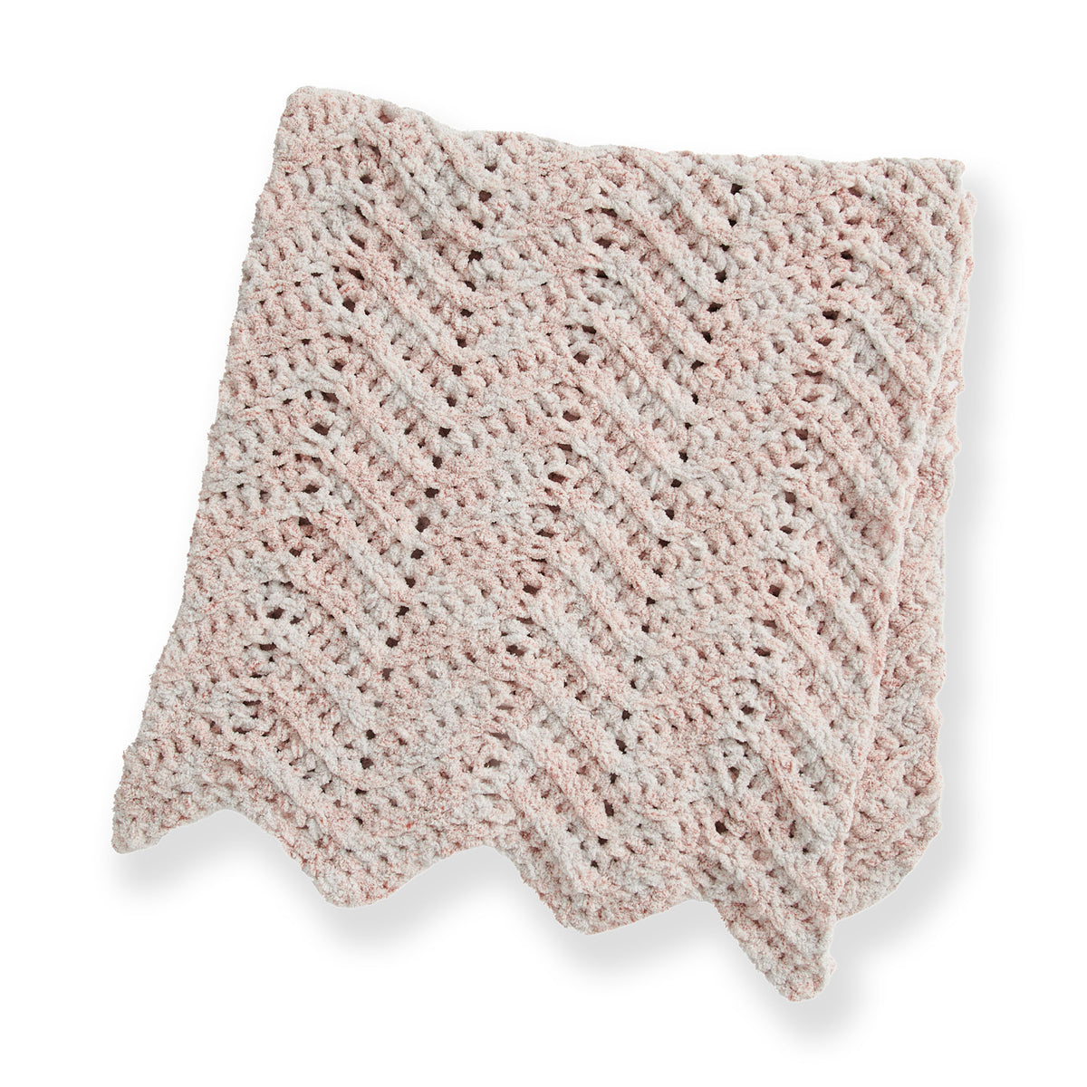 Cozy Rosie, Crochet Blanket made in Bernat Baby Blanket Frosting Yarn