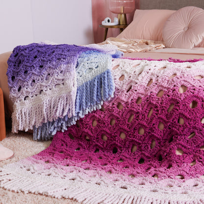 Bernat Open Flower Crochet Throw Blanket All Variants