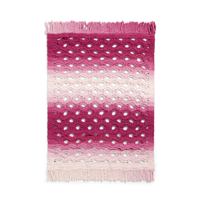Bernat Open Flower Crochet Throw Blanket Fuchsia