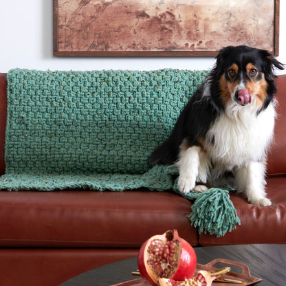 Bernat Forever Fleece Crochet Basketweave Blanket Crochet Blanket made in Bernat Forever Fleece Tweeds Yarn