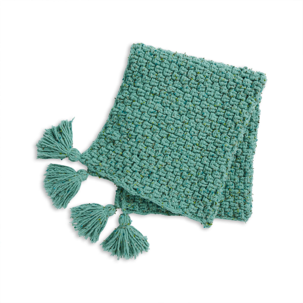Crochet Blanket made in Bernat Forever Fleece Tweeds Yarn