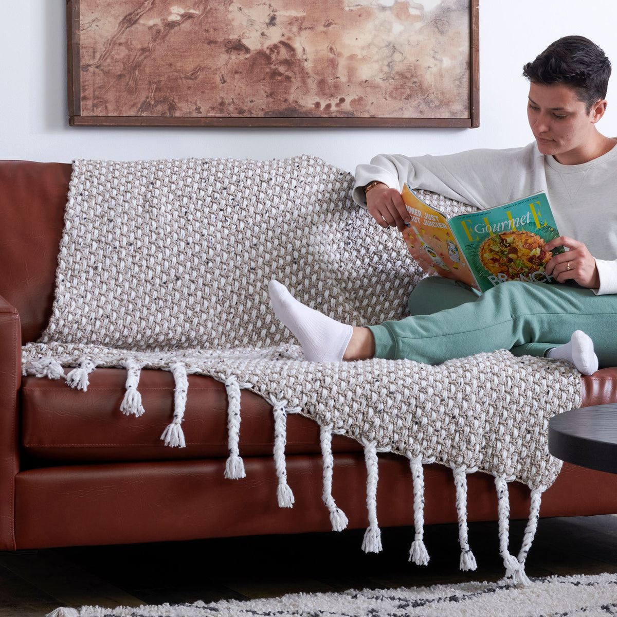 Crochet Throw made in Bernat Super Value Yarn