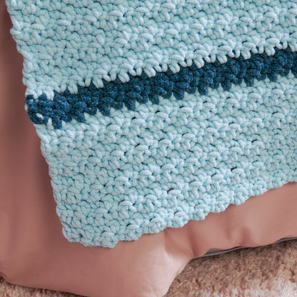 Bernat Thin as a Pin Stripe Crochet Blanket Crochet Blanket made in Bernat Plush Yarn