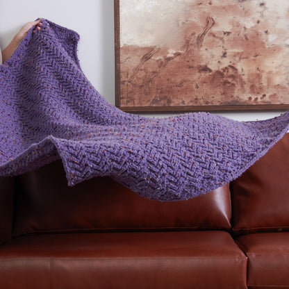 Bernat Squishy Herringbone Crochet Blanket Crochet Blanket made in Bernat Forever Fleece Tweeds Yarn