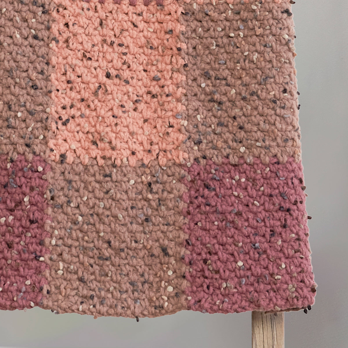 Crochet Blanket made in Bernat Forever Fleece Tweeds Yarn