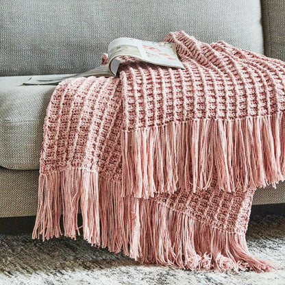 Bernat Waffle Crochet Blanket Crochet Blanket made in Bernat Lattice Yarn