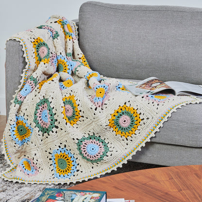 Bernat Picot Edged Crochet Granny Blanket Crochet Blanket made in Bernat Maker Yarn