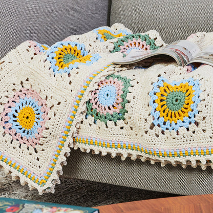 Bernat Picot Edged Crochet Granny Blanket Crochet Blanket made in Bernat Maker Yarn