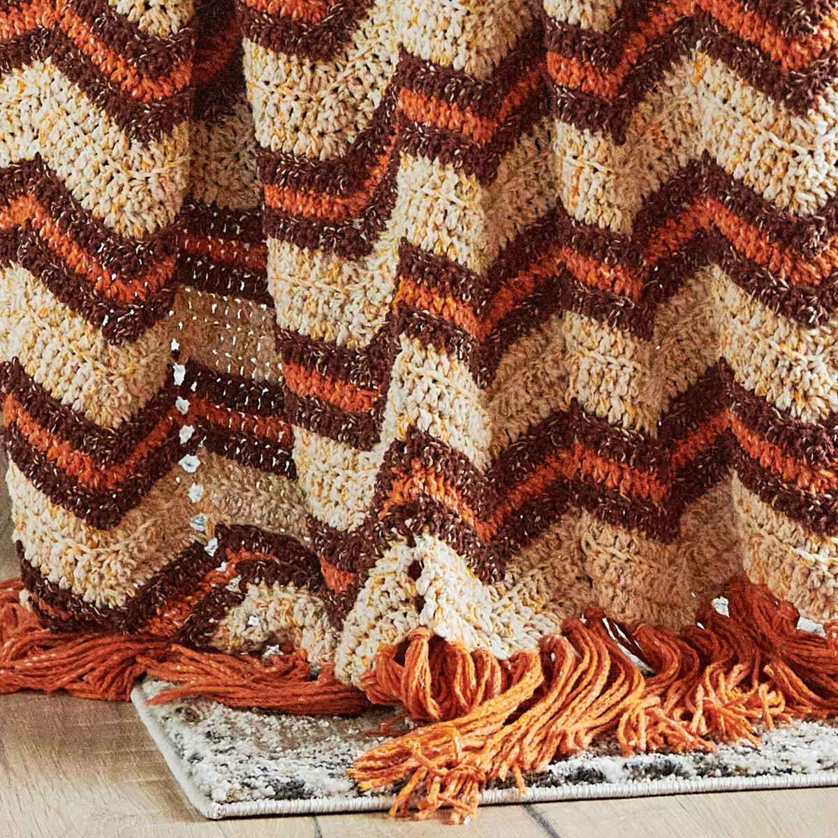 Crochet Blanket made in Bernat Lattice Yarn