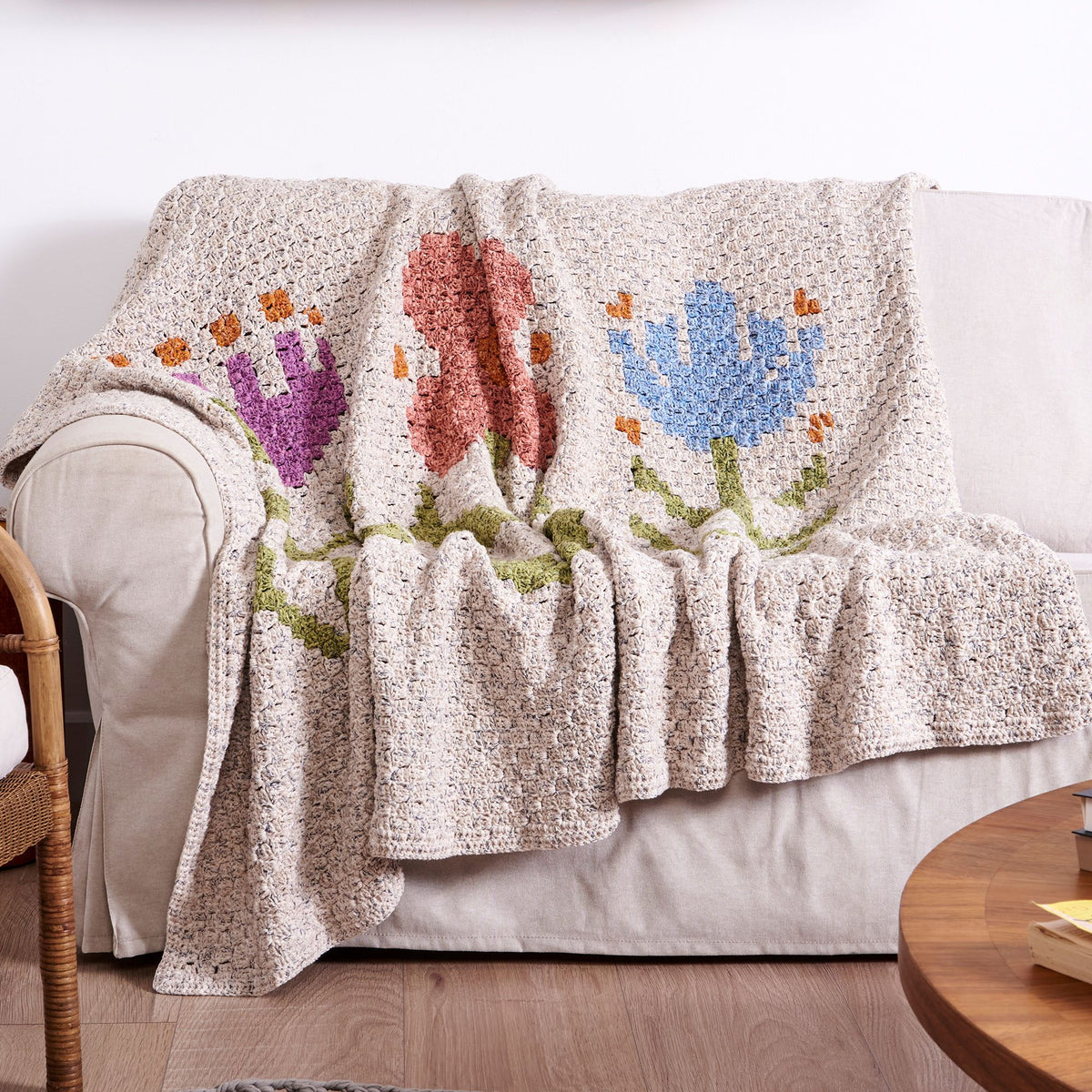 Crochet Blanket made in Bernat Lattice Yarn