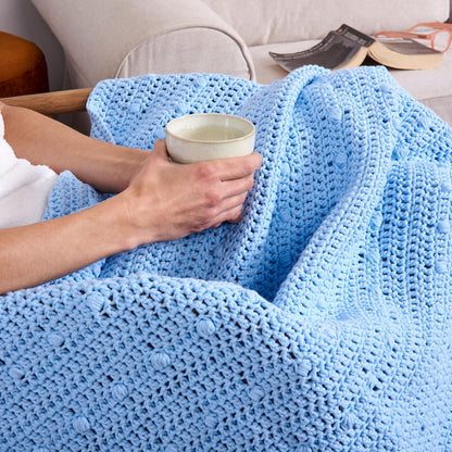 Bernat Crochet Pops of Puffs Blanket Crochet Blanket made in Bernat Maker Yarn