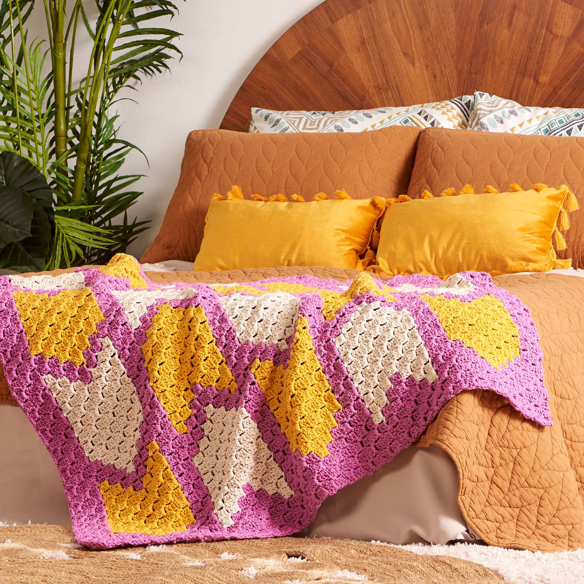 Crochet Blanket made in Bernat Maker Yarn