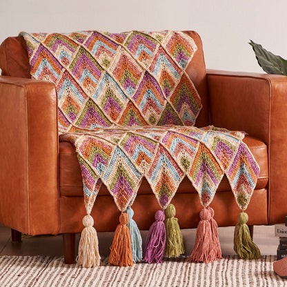 Bernat Peaks and Valleys Crochet Blanket Crochet Blanket made in Bernat Yarn