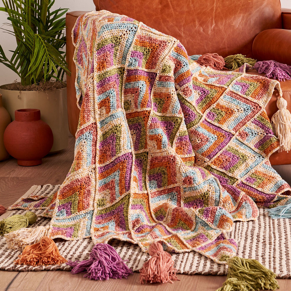Crochet Blanket made in Bernat Yarn