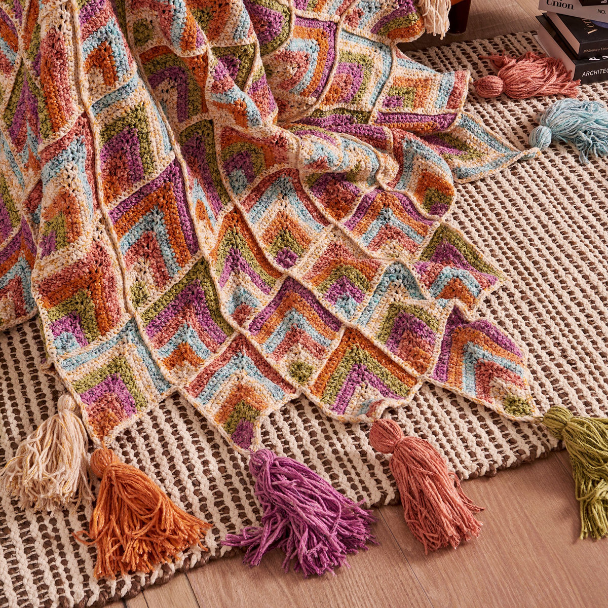 Crochet Blanket made in Bernat Yarn