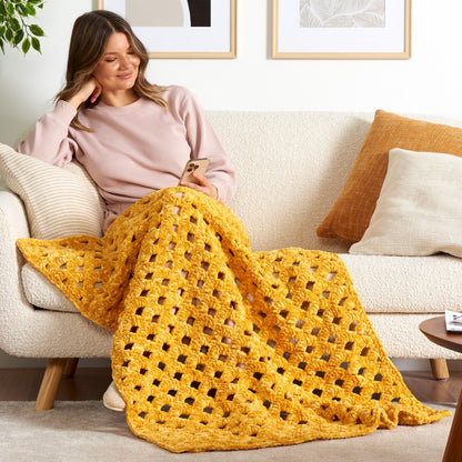 Bernat Honeycomb Crochet Openwork Blanket Honeycomb Crochet Openwork Blanket made using Bernat yarn