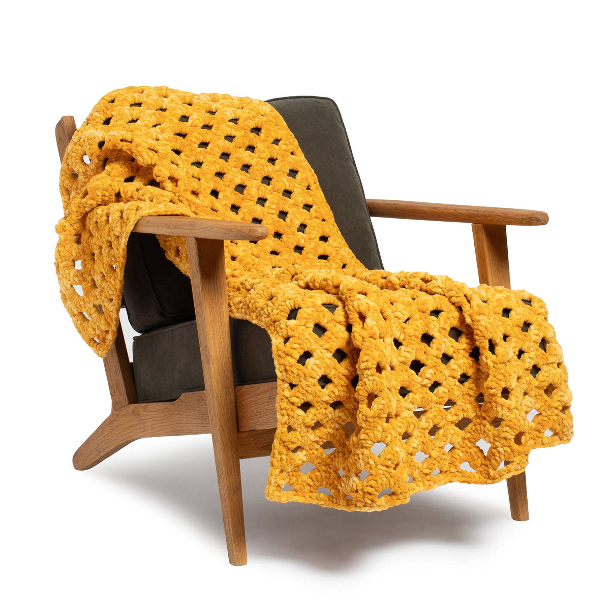 Honeycomb Crochet Openwork Blanket made using Bernat yarn