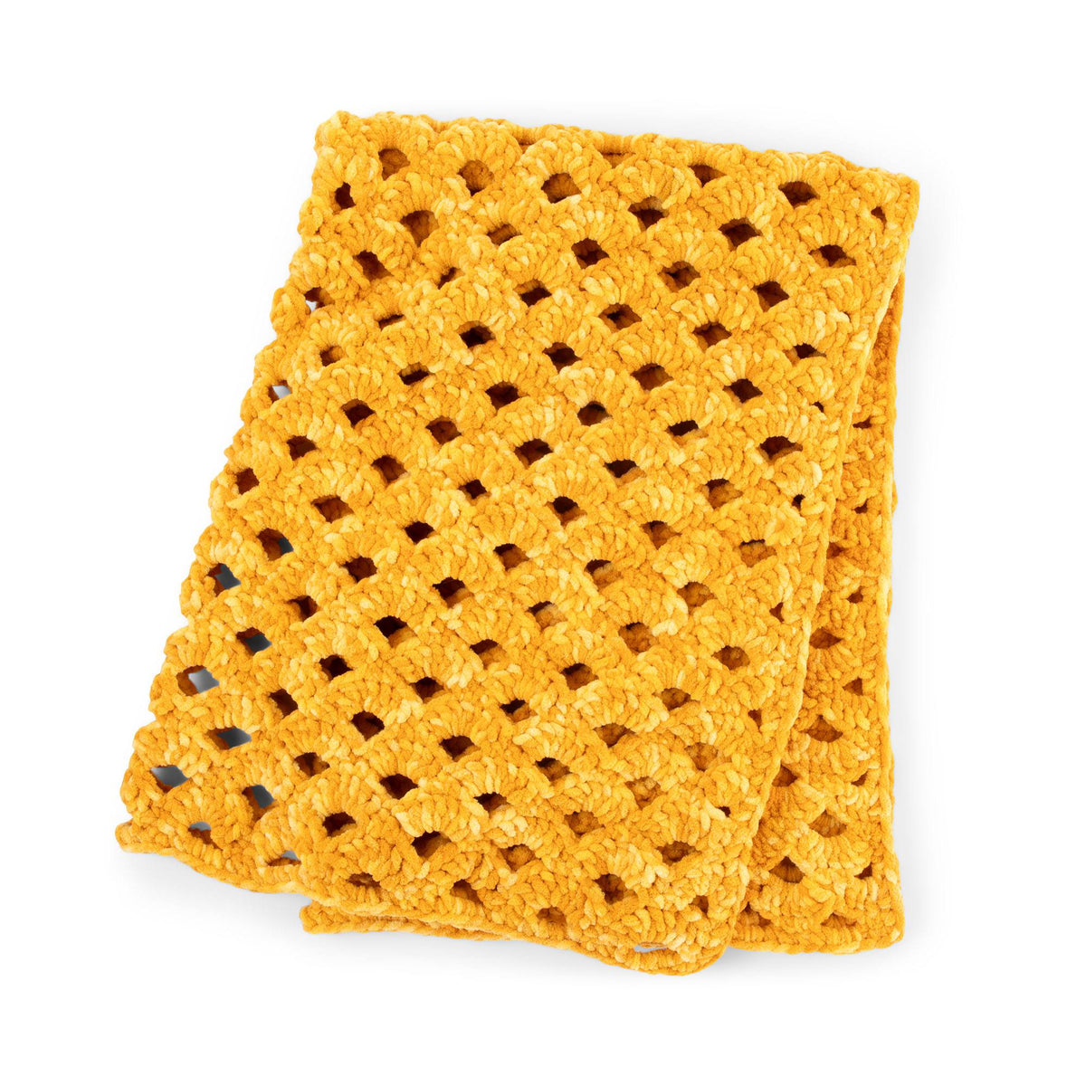 Honeycomb Crochet Openwork Blanket made using Bernat yarn