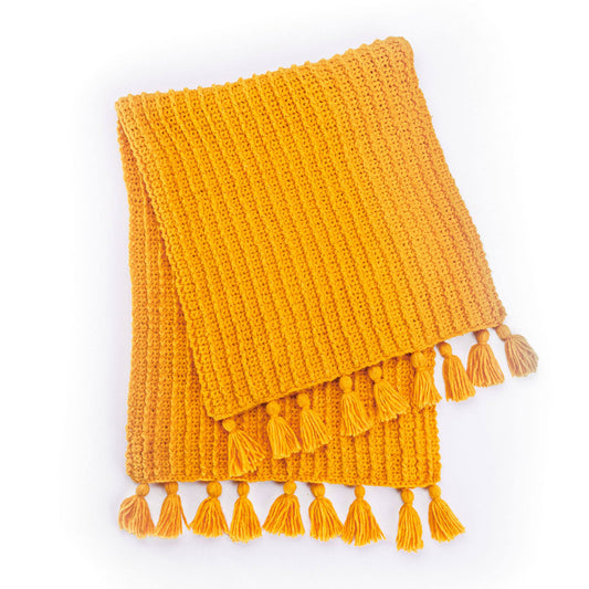 Fluffee Ridges Crochet Blanket made using Bernat yarn