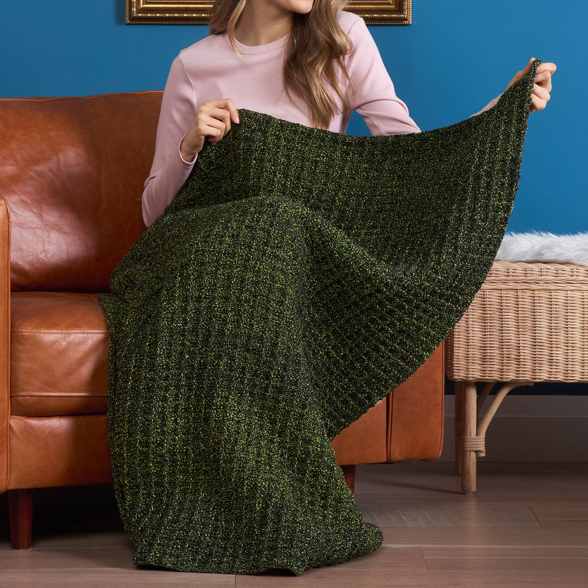Night Garden Crochet Blanket made using Bernat yarn