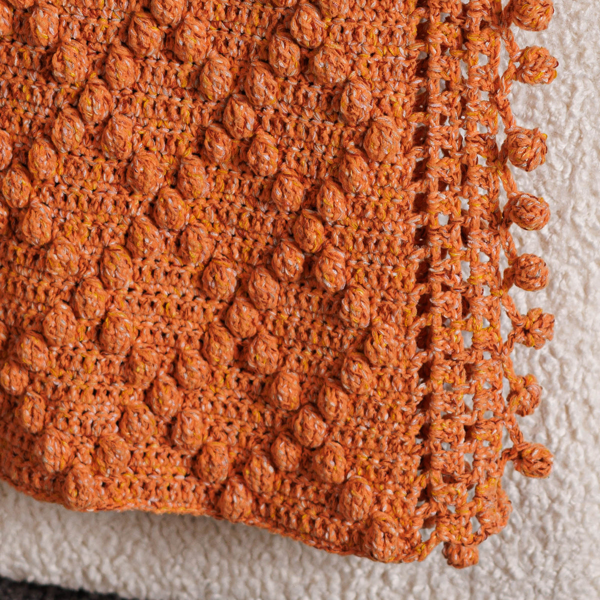 Textured Diamond Crochet Throw made using Bernat yarn