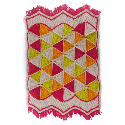 Bernat Tessellated Triangles Crochet Throw sunset Pink