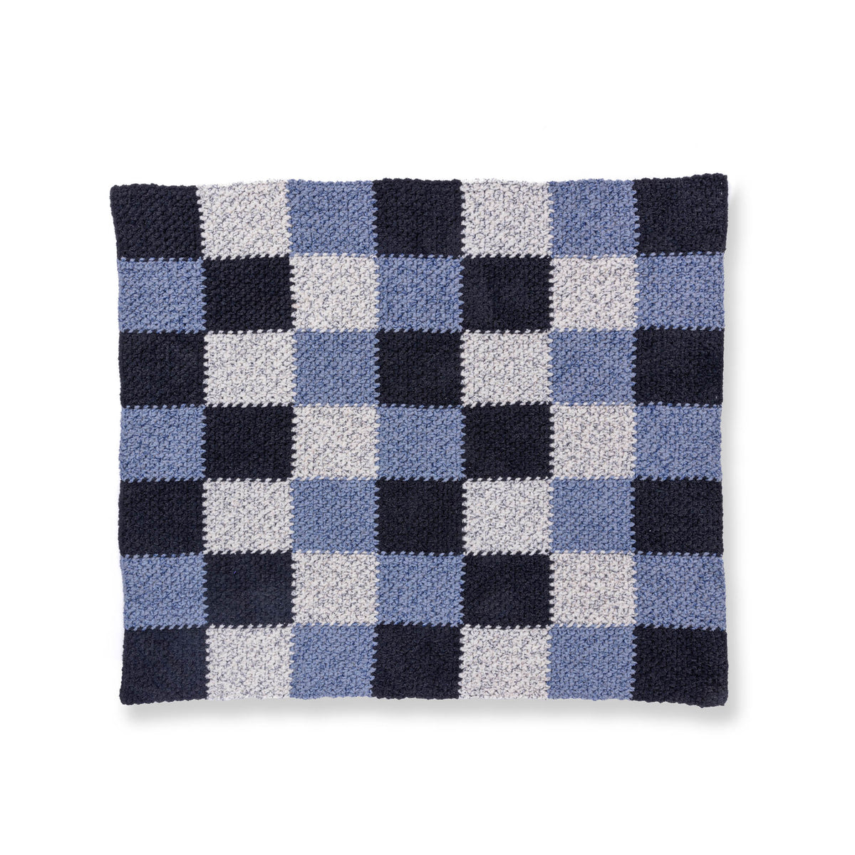 Checks & Balances Crochet Blanket made using Bernat yarn