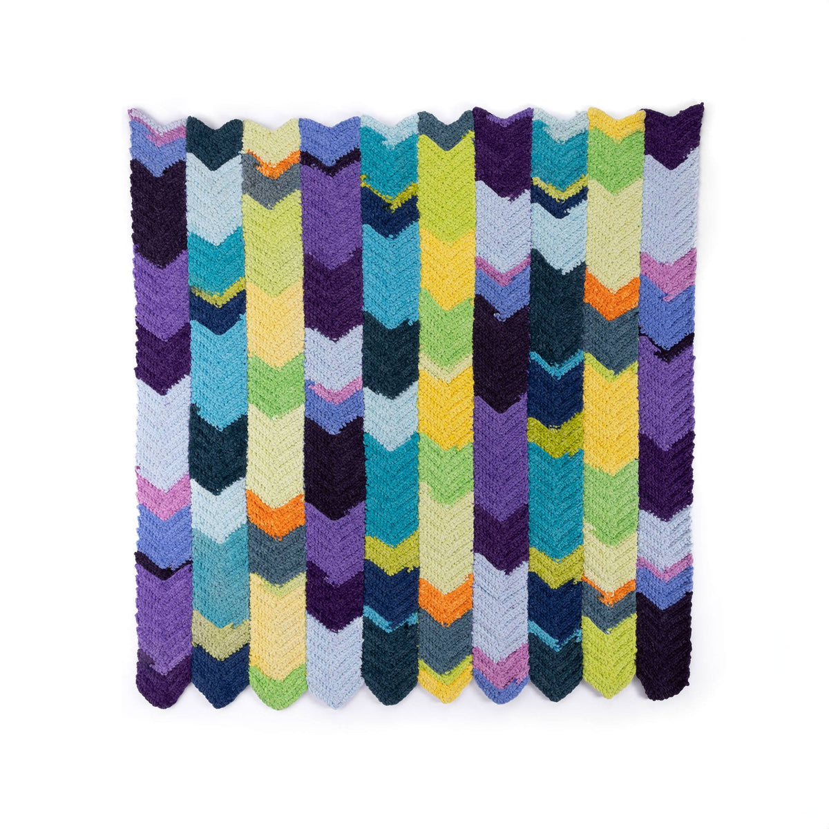 Blanket Patchwork Crochet Chevron Panels Blanket made using Bernat yarn