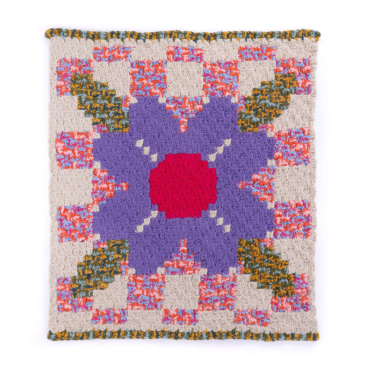 Meadow Magic Corner To Corner Crochet Blanket made using Bernat yarn