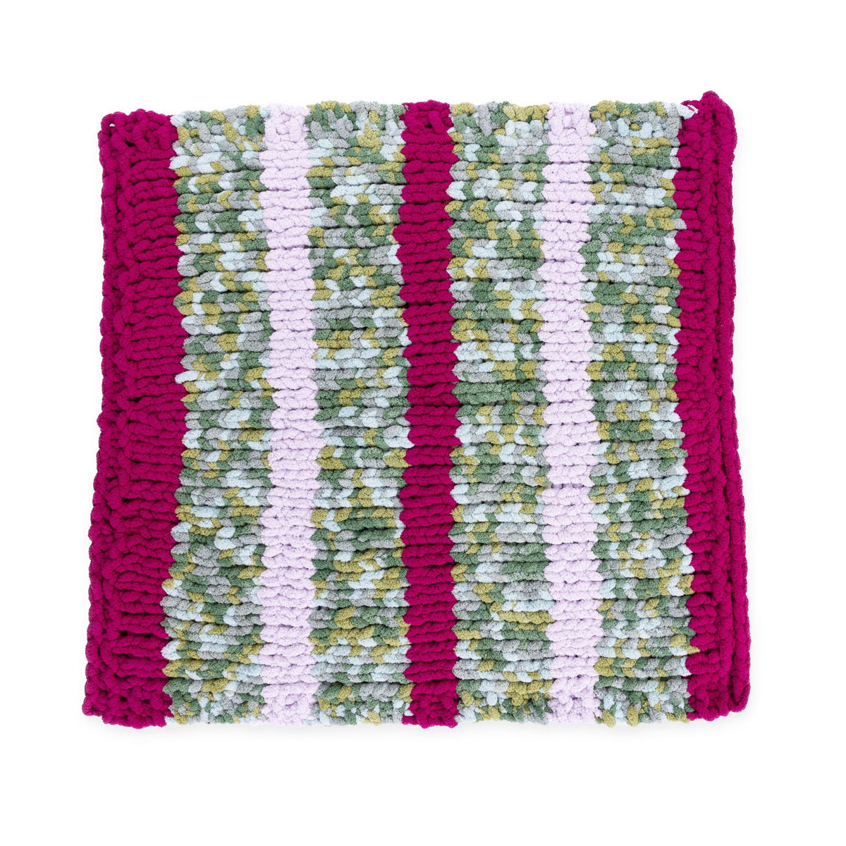 Cozy Horizon Knit Blanket made using Bernat yarn