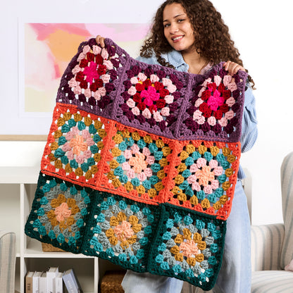 Bernat Crochet Granny Square Bright Baby Blanket Crochet Granny Square Bright Baby Blanket made using Bernat yarn