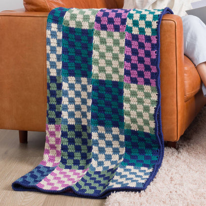 Bernat Maker Color Block Crochet Blanket Maker Color Block Crochet Blanket made using Bernat yarn