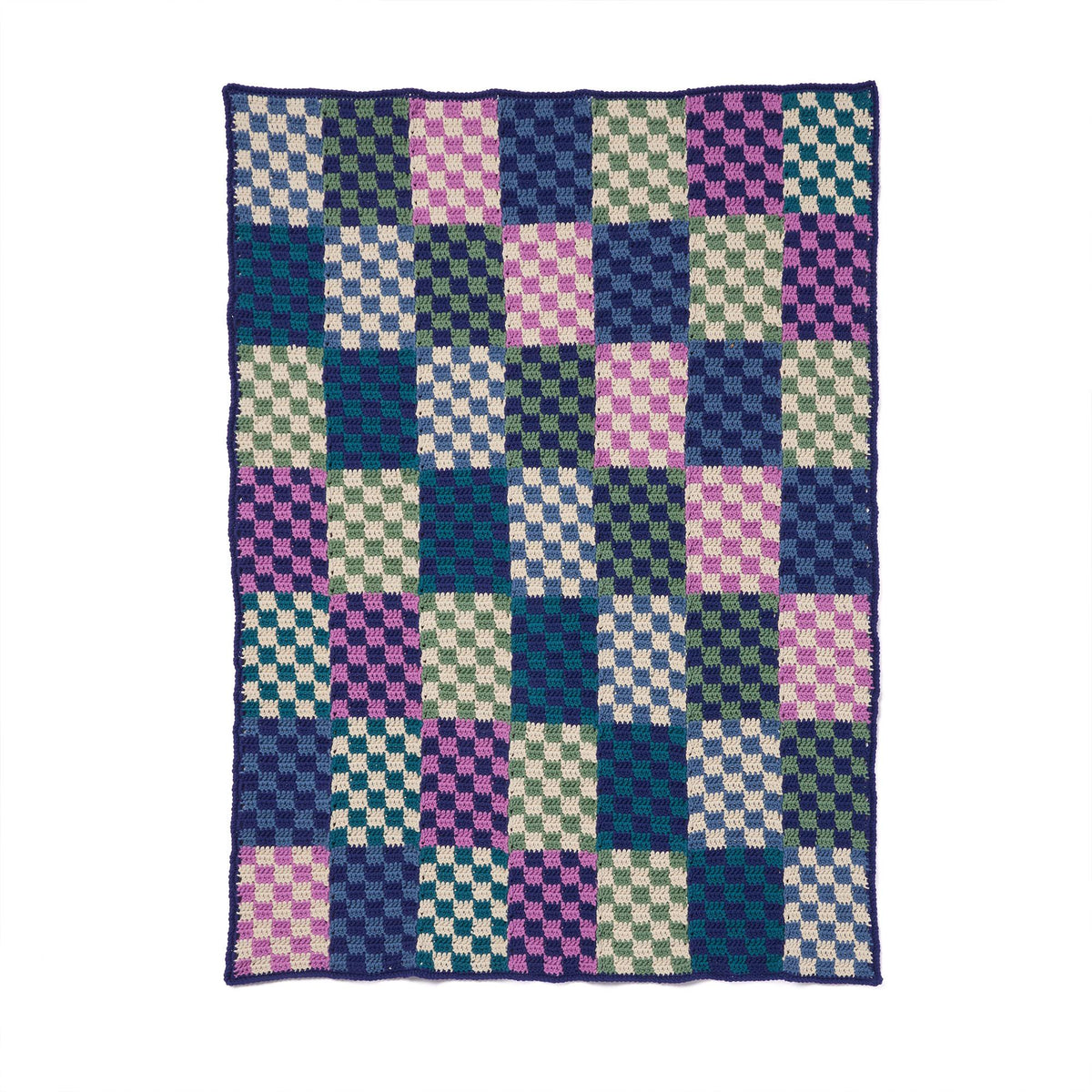 Maker Color Block Crochet Blanket made using Bernat yarn