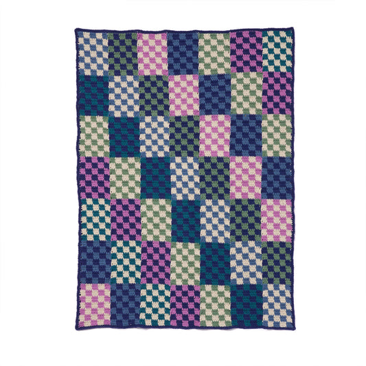 Maker Color Block Crochet Blanket made using Bernat yarn