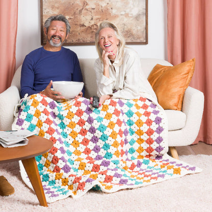 Bernat Diamond Delight Crochet Granny Blanket Diamond Delight Crochet Granny Blanket made using Bernat yarn