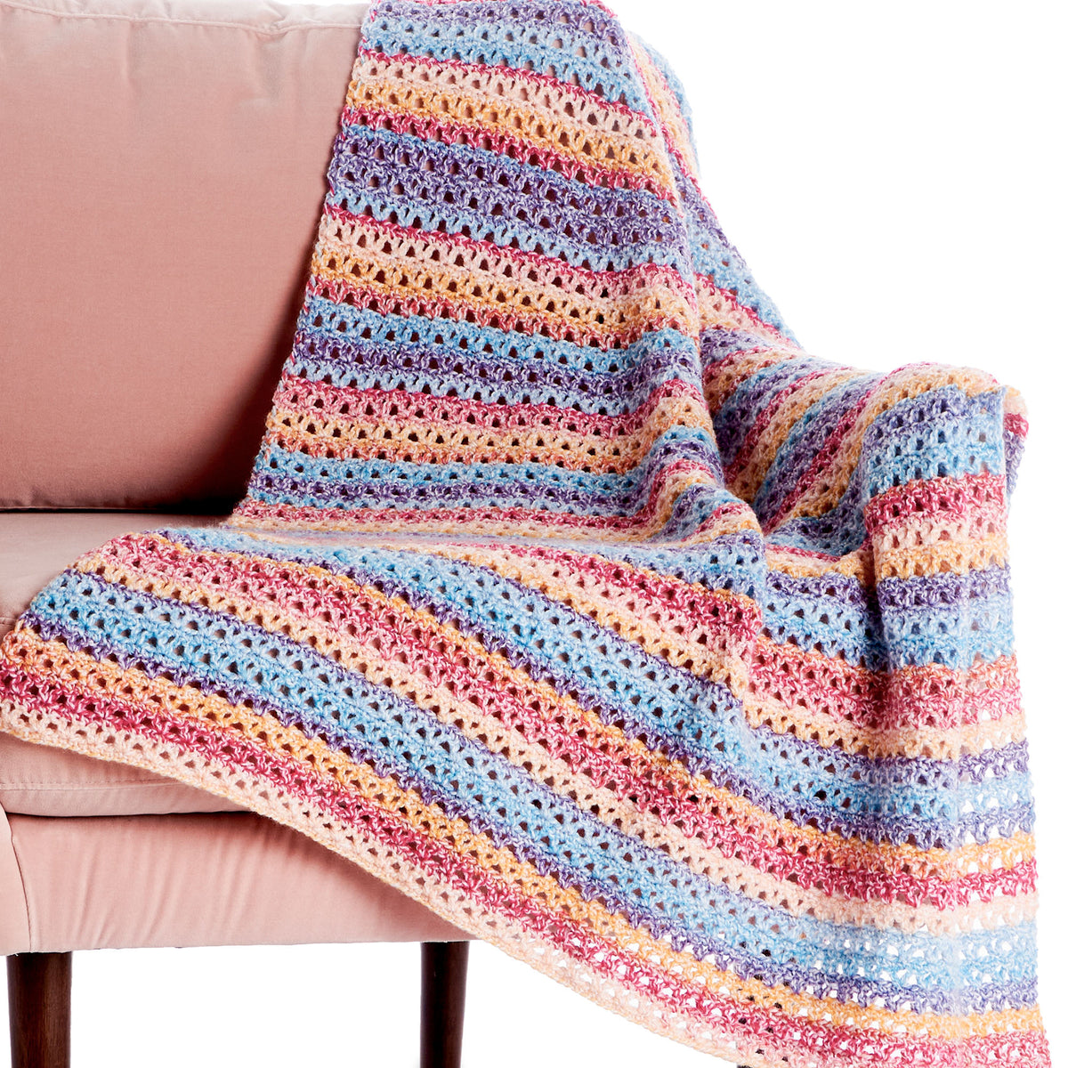 Rambling Crochet Lap Blanket made using Bernat yarn