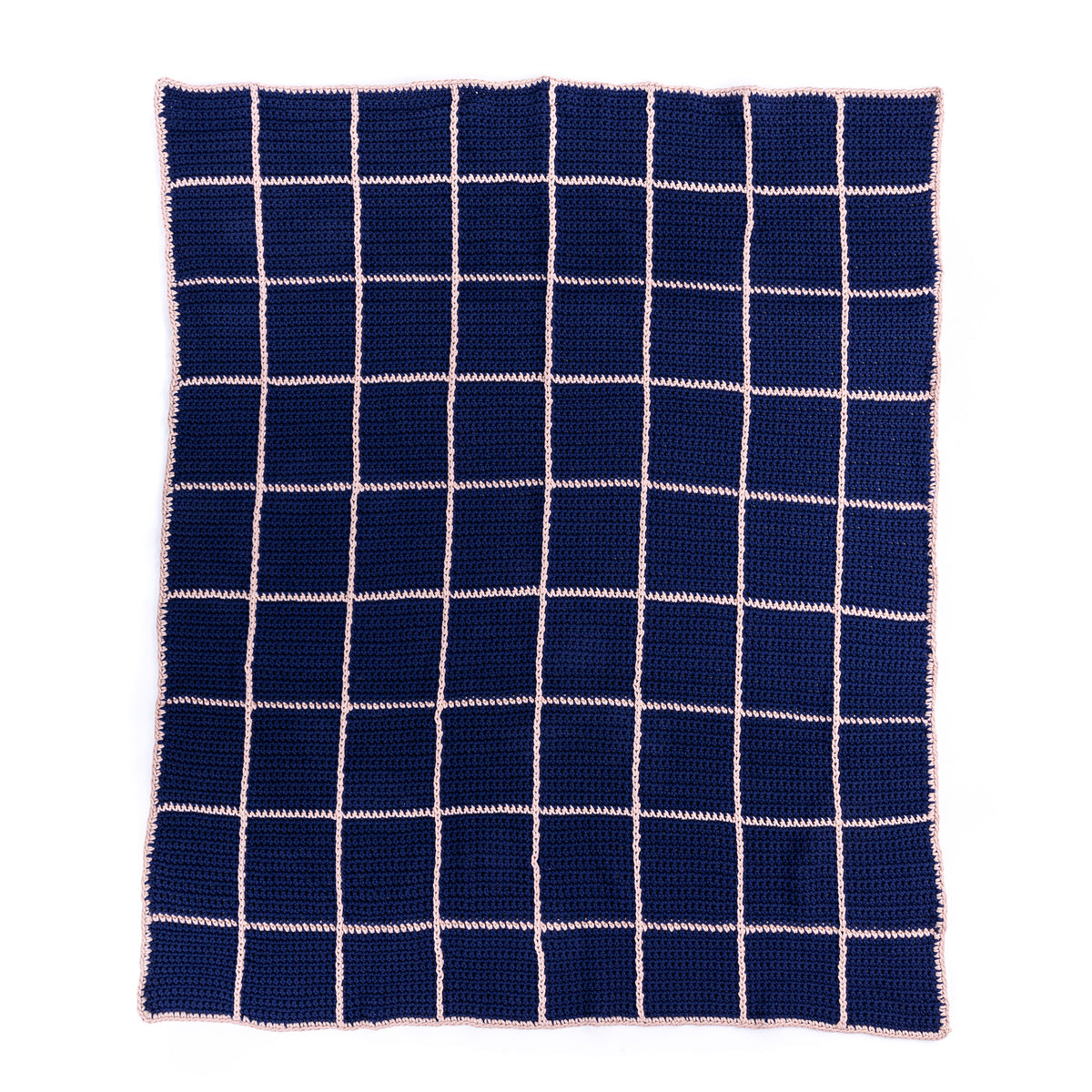 Crochet Dusk & Dawn Windowpane Blanket made using Bernat yarn