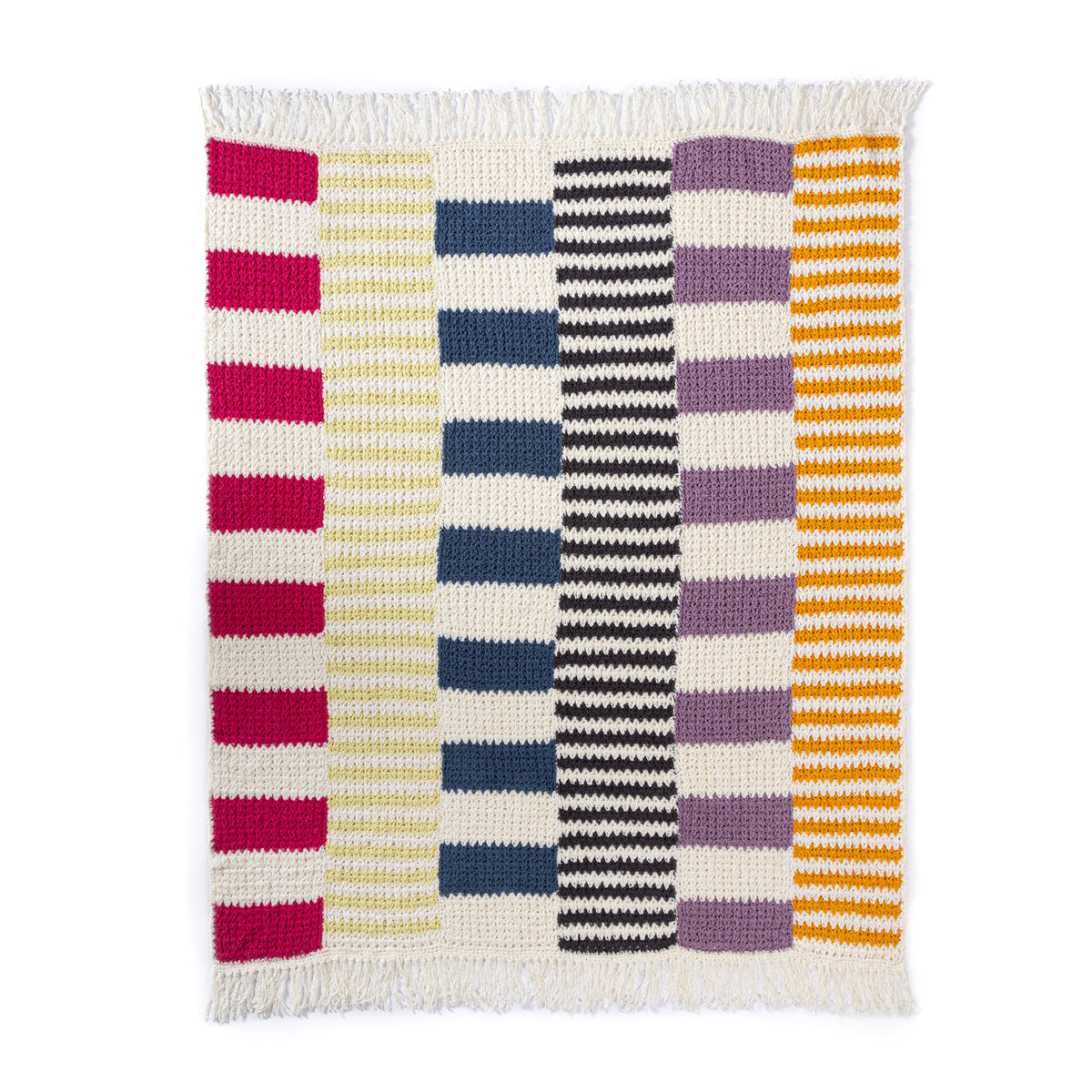 Cozy Colors Crochet Beach Blanket made using Bernat yarn