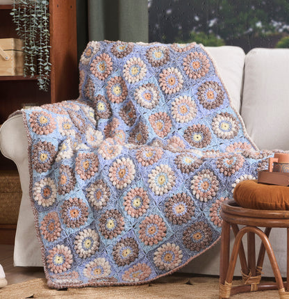 Bernat Starburst Texture Crochet Blanket A crochet blanket with a starburst texture, Version 1