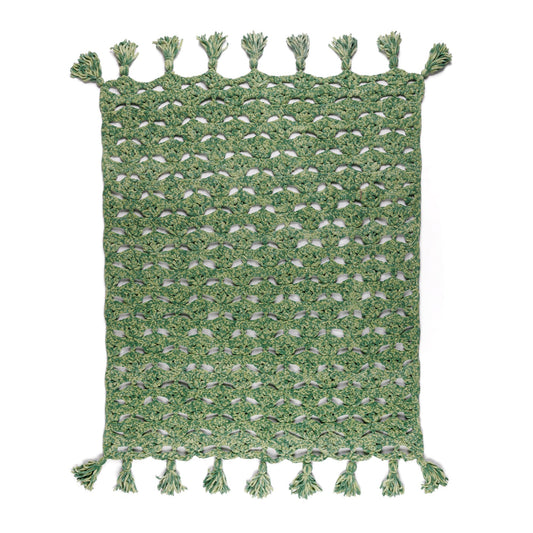 Budding Leaves Crochet Blanket made using Bernat yarn
