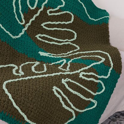 Bernat Crochet Modern Monstera Blanket Crochet Modern Monstera Blanket made using Bernat yarn