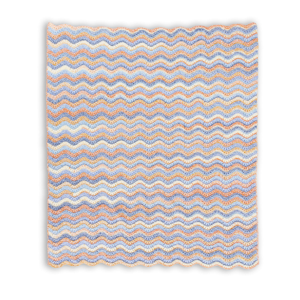 Rippled Puff Stitch Crochet Blanket made using Bernat yarn