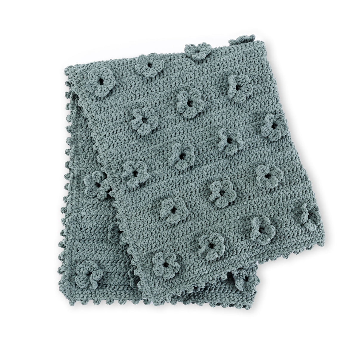 Meadow Flowers Crochet Blanket made using Bernat yarn