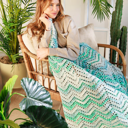 Bernat Eyelet Waves Crochet Blanket Eyelet Waves Crochet Blanket made using Bernat yarn