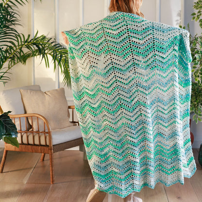 Bernat Eyelet Waves Crochet Blanket Eyelet Waves Crochet Blanket made using Bernat yarn