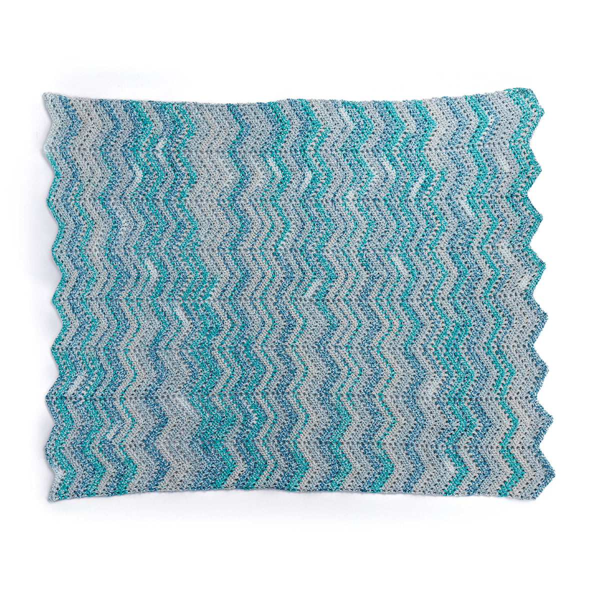 Eyelet Waves Crochet Blanket made using Bernat yarn